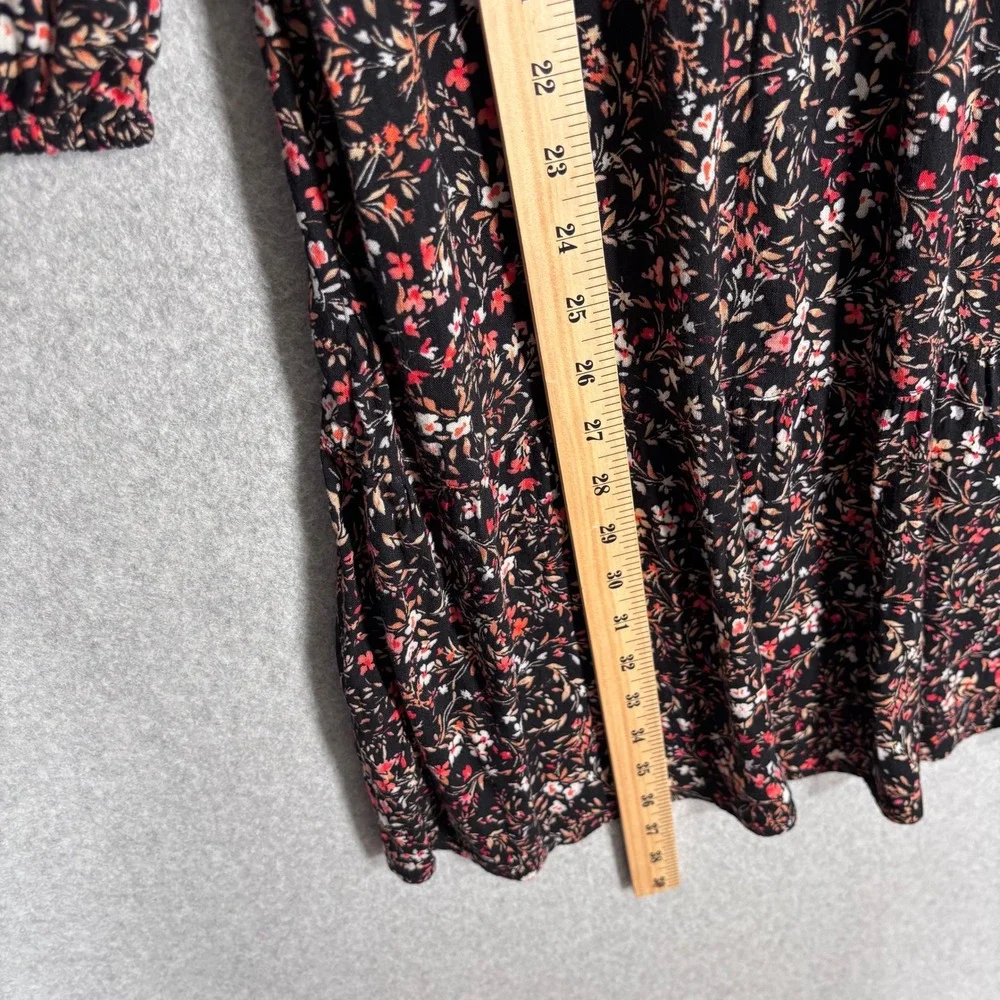 Old Navy Girls Babydoll‎ Peasant Dress XL Black Floral Tiered Cottage Western